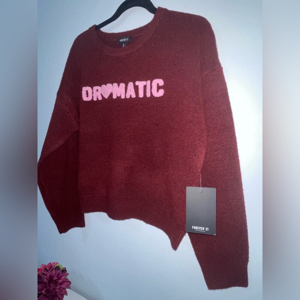 Forever 21- Dramatic Burgundy Sweater Size M - Picture 3 of 4